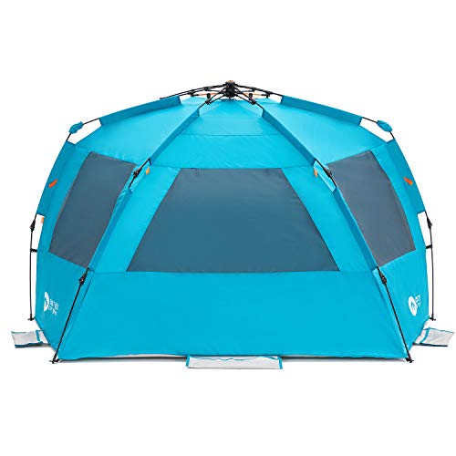 Easthills Outdoors Instant Shader Enhanced Deluxe XL Beach Tent Easy Set Up 4-6 Person Popup Sun Shelter 99" Wide for Fami...