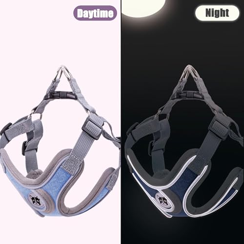 Medium Dog Harness and Leash Set,No Pull Adjustable Step in Soft Mesh Vest Harness,Easy Walk Reflective Pet Harness with P...