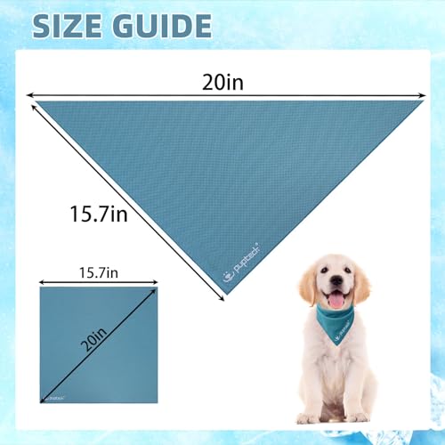 PUPTECK Dog Cooling Bandana for Hot Summer, 4 Pack Spring Cat Pet Scarf Instant Cooling Towels, Ice Neck Cooler Wraps for ...