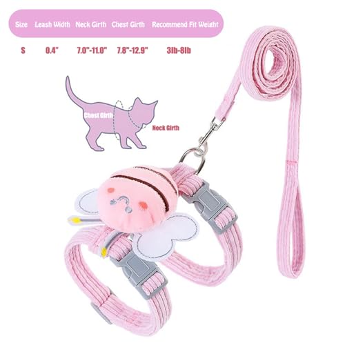 WELLYUK Cat Harness and Leash Set for Outdoor Travel Walking Escape Proof Soft Safe Adjustable Kitten Puppy Small Strap Cu...