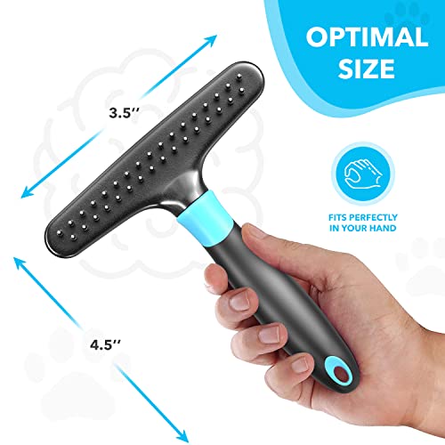 DOGI Deshedding Brush - Undercoat Rake for Dogs, Cats, Matted, Short, Long Hair Coats - Double Row Stainless Steel Pins - ...