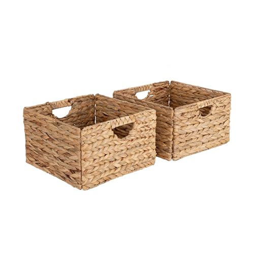 Seville Classics Premium Natural Handwoven Portable Laundry Bin Basket with Carrying Handles, Household Storage for Clothe...