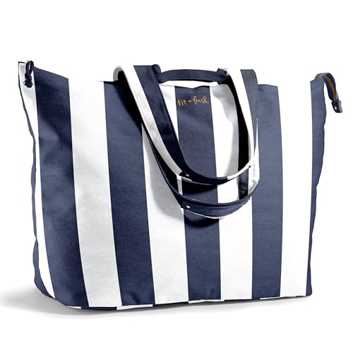 Fit & Fresh Large Beach Bag for Women - Extra Large Travel Tote With Pockets