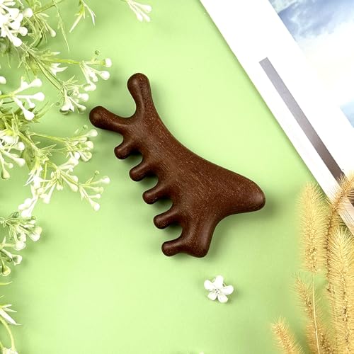 Brvlsoc Natural Sandalwood Gua Sha Tool – 4-in-1 Face & Body Massager for Lymphatic Drainage, Jawline Lift, Nose Sculpting...