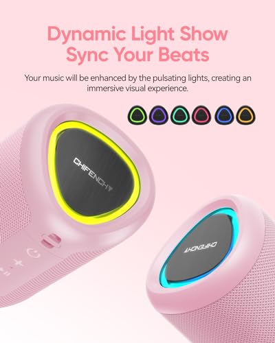 Portable Bluetooth Speaker Beach Essentials: Powerful Crystal Clear Sound/Dynamic Light/IPX5 Waterproof/All Day Playtime/W...