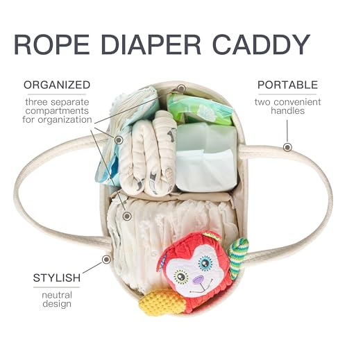 Kodomoore Diaper Caddy Organizer, Empty Gift Basket for Newborn Essentials, Baby Storage Basket, Stylish Gift Bag for Baby...