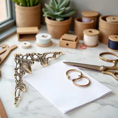 30 Pcs Antique Edge Corner Decorative Protectors, Scrapbooking Albums Embellishment Photo Frame Jewelry Box Decorative Cor...