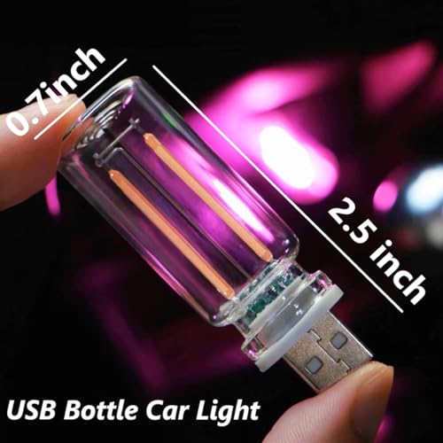 poteital 4PCS Dimmable USB Touch Control Led Night Lights, Glass Plug in USB Light Bulbs, Cute Interior Car Lights, Retro ...