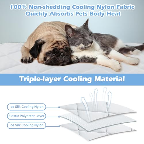 ZINGTERRA Dog Cooling Mat, Cat Self Cool Ice Pads,Lightweight Pet Pad Blanket Bed Cover,Puppies Summer Cool Tech Fabric,Wa...