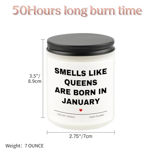 Aremdys Birthday Gifts for Women, January Candle for Queens are Born in January, 20th 30th 40th 50th Happy Bday Gifts Idea...