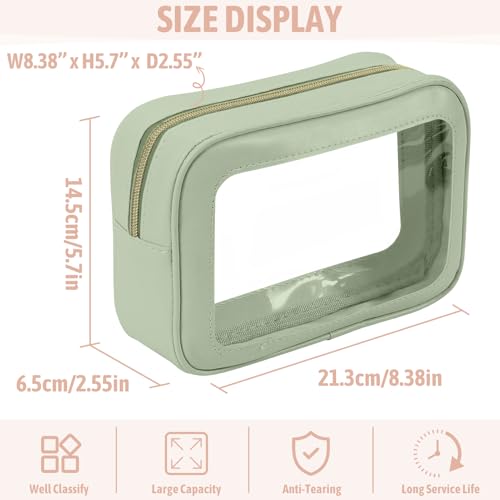 YOPCDJ 3PCS Clear Toiletry Bag,TSA Approved Travel Pouch with Zipper for Cosmetics and Toiletries，Diaper Bag Organizer Pou...