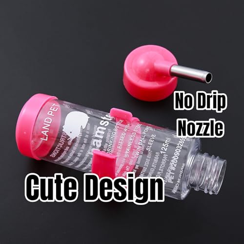 2 PCS Cage Water Bottle No Drip Small Animal Water Bottle Pet Water Bottle for Rabbit Guinea Pig Hedgehog Squirrel Hamster...