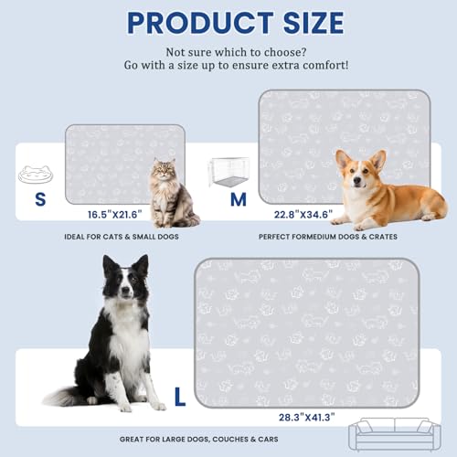 SUPRIY Dog & Cat Cooling Mat with Bandana - Pet Cooling Pad & Pet Scarf Set for Summer(QMAX>0.4) for Pet in Summer, Washab...