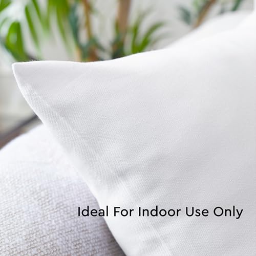 Encasa XO Throw Pillow Covers 18x18 in Set of 2 White | No Inserts | Cotton Pillow Covers for Living Room, Bed, Sofa, Couc...