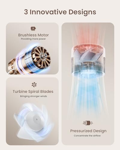 Portable Mini Handheld Turbo Fan, 4 Speed High Velocity Personal [Max 16H Cooling Time], Rechargeable Purse Travel Essenti...