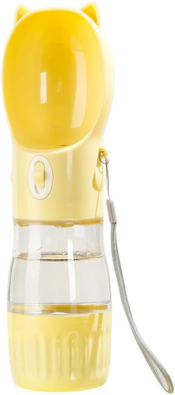 Dog Travel Water Bottle with Food Container – 2-in-1 Portable Pet Water Dispenser, Leak-Proof Dog Water Bottle with Bowl &...