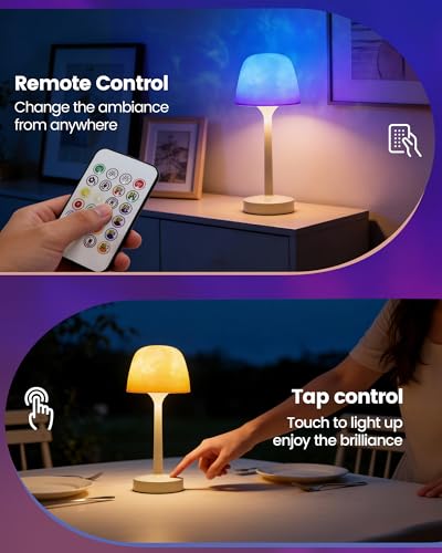 Waterproof Bathroom Shower Lamp with Ocean Wave Projector, 2-in-1 Table Night Light, 16 RGB Colors, 3 White Modes, 5000mAh...