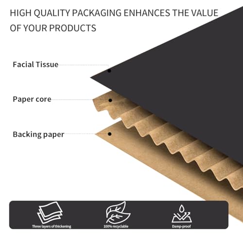 JIUZHOUXIN Shipping Boxes,9"x6"x4" Black Corrugated Cardboard Boxes, Which is Anti-Impact Come with Exquisite Sealing Labe...