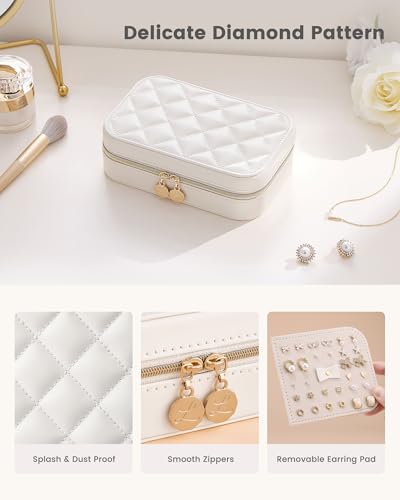 Lolalet Travel Jewelry Case for Women Girls, Travel Jewelry Organizer with Clear Storage Bag Small Portable Jewelry Box fo...