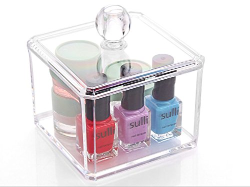 Kamay's Transparent Cotton Ball Pad Swabs Make Up Pads Dispenser Holder Organizer Container with lid Multifunction Acrylic...