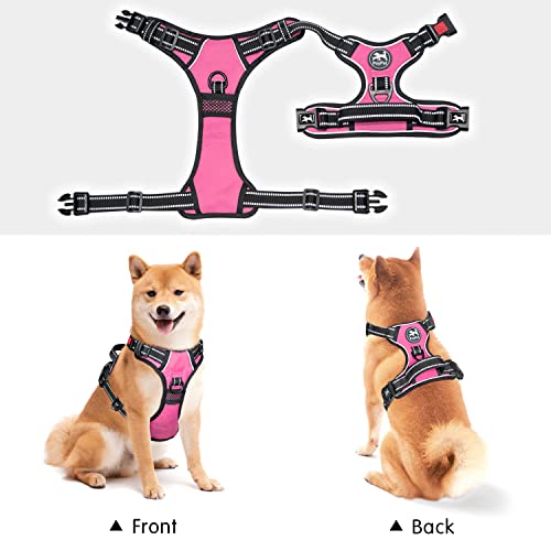 PoyPet No Pull Dog Harness, No Choke Front Lead Dog Reflective Harness, Adjustable Soft Padded Pet Vest with Easy Control ...