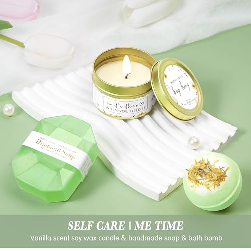 Birthday Gifts for Women Self Care Get Well Soon Gifts, Vanilla Relaxing Spa Gift Basket - Happy Birthday Set w/ Luxury Fl...