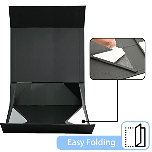 LIFELUM Gift Box 13.5''x10''x4'' Large Gifts Box with Magnetic Lids Black Gift Boxes for Mom Gifts Contains Card, Ribbon, ...