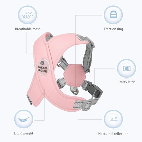 Patas Lague Dog Harness with Leash Set Adjustable Soft Padded Step-in Dog Vest No Choke No Pull Reflective for Small Mediu...
