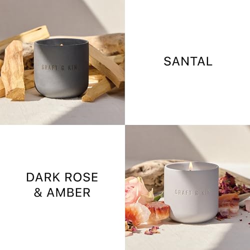 Craft & Kin Scented Candles Discovery Set | 4 Pack of 3oz Winter Candles | 20-Hour Burn Time, Soy Blend Wax, Cotton Wick, ...