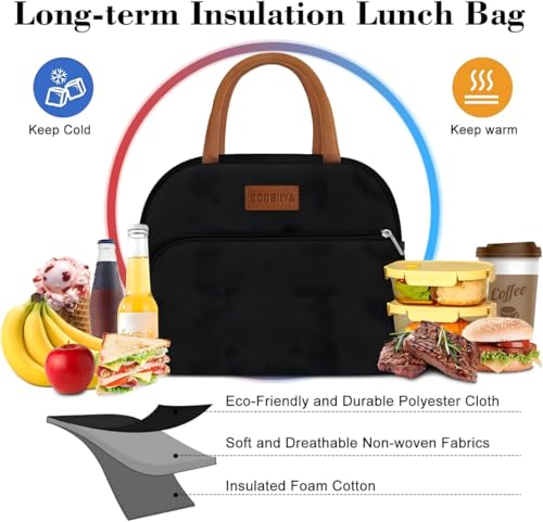 Coobiiya Lunch Box Lunch Bag for Women Men,Reusable Cute Lunch Pail bag,Leakproof,Insulated LunchBox Tote Compact 10L, Coo...