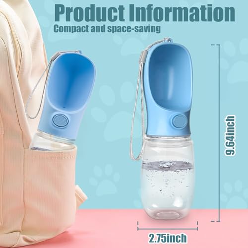 Bestac Pet Travel Water Bottle - Portable Dog&Cat Water Cup, One-Hand Operation, Lightweight & Leak-Proof, BPA-Free, Compa...