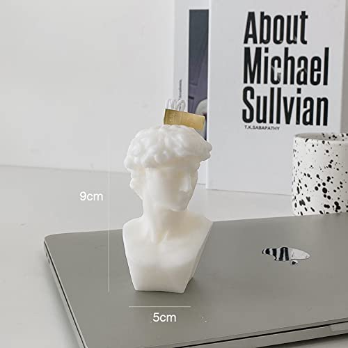 David Bust Statue Scented Candle,110G Aroma Soy Wax Greek Aesthetic Decorative Candle for Table Photo Prop Birthday Gift,P...
