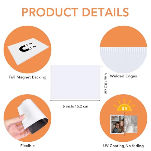 KKJCXY Magnetic Picture Frame, 10 Pcs Magnetic Picture Frames for Refrigerator 4x6, Magnetic Photo Frames with White Borde...