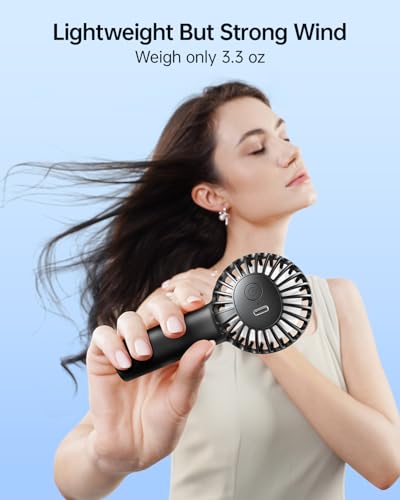 SWEETFULL Mini Portable Fan - Rechargeable Handheld Fan, 3 Speeds Personal Hand Gifts for Travel Essentials, Lash, Makeup,...