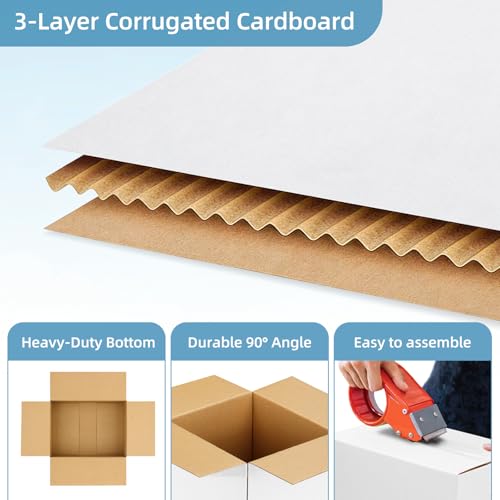Famagic 10 Pack 10x7x5 Inch Small Shipping Boxes White Corrugated Cardboard Boxes Mailer for Small Business, Mailing Boxes...