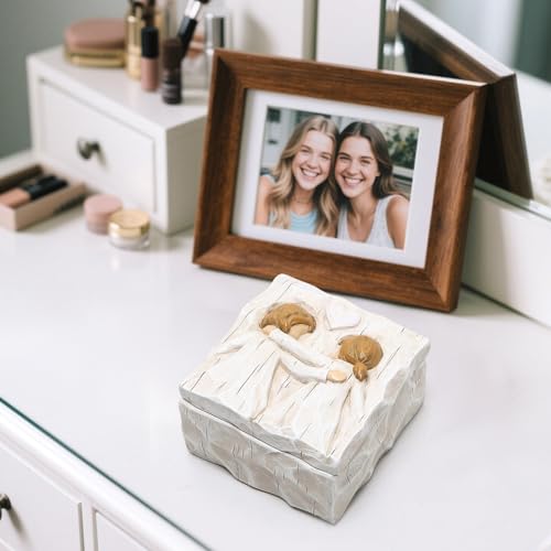 Hodao Friendship Jewelry Keepsake Box Sculpted Hand-Painted Keepsake Box Anniversary Memory Boxes, Decorative Boxes For Ho...