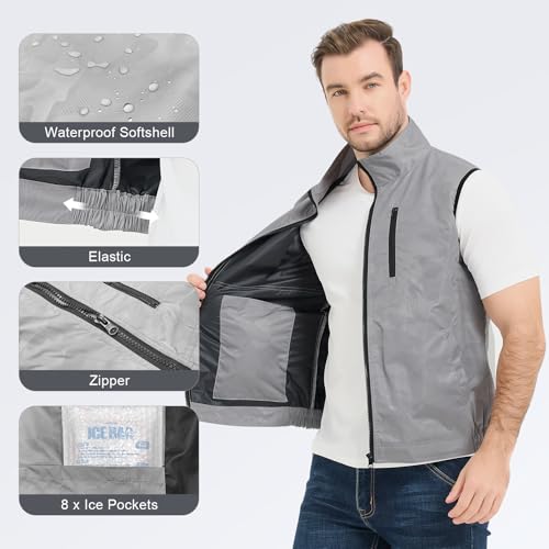 Foiueyga Cooling Vest for Women & Men Ice Vest for Hot Weather Outdoor Work, Waterproof Cooling Ice Vest with 24 Ice Packs