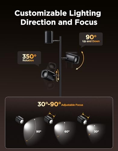 Govee Tree Floor Lamp Compatible with Matter, 3 Rotatable Lights with LuminBlend Technology, Standing Lamp with 64 Dynamic...