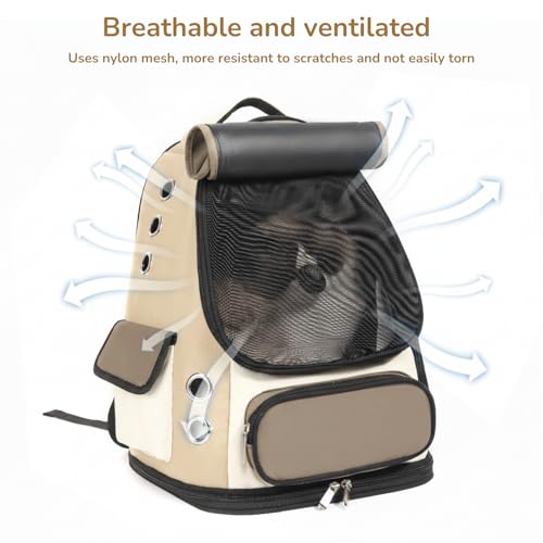 GixDix Cat Backpack Carrier, TSA Airline Approved Pet Travel Bag for Small Medium Dogs, Ventilated Hiking Camping Backpack...