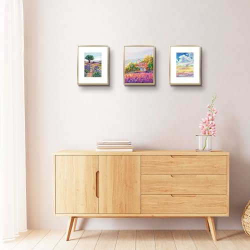 Golden State Art, 8x10 Gold Picture Frame Display Photo 5x7 with Mat or 8 x 10 Without Mat for Wall Mounting, Classic Sati...