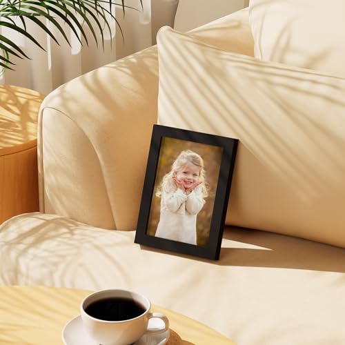 Vittanly 5x7 Picture Frame, Made of Solid Wood and Shatterproof Plexiglass, Wooden Photo Frame for Wall Mounting or Tablet...