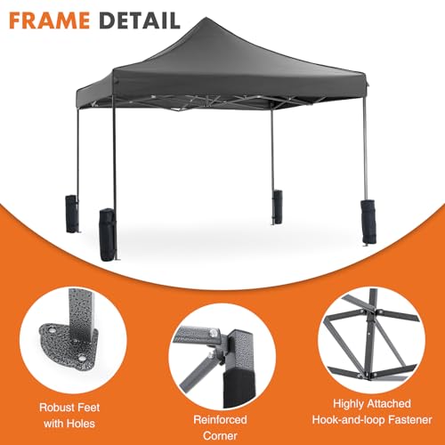 KMFurnila 10x10 FT Pop Up Canopy, Easy Up Canopy Tents for Camping Parties Events, Patio, Beach, Backyard Portable Outdoor...