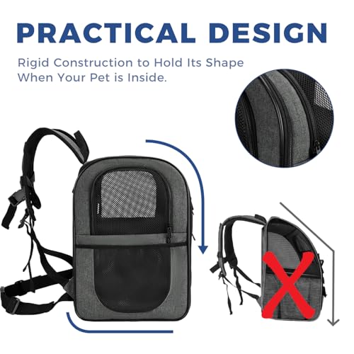 Apollo Walker Pet Carrier Backpack for 4-18lb Cats and Dogs, Puppies, Safety Features and Cushion Back Support | for Trave...