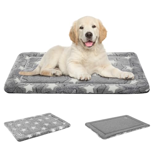 EMPSIGN Dog Crate Pad - Reversible Kennel Mat (Cool & Warm), Machine Washable, Cozy Star Pattern Sleeping Pad for Small Me...