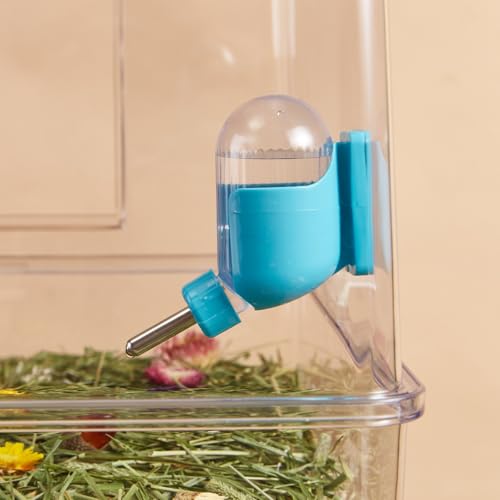 Hamster Water Bottle with Magnetic Holder, 3.4 oz Water Dispenser for Syrian Dwarf Hamster Mouse Rat Degu