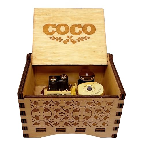 Teykst Remember Me Wood Music Box for Father's Day Birthday Anniversary, 18 Note Wind-up Wooden Engraved Musical Boxes Gif...