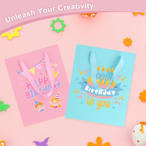 Epoesch 4 Pack Medium Gift Bags With Handles and 8 Tissue Paper, Size 8 X 5 X10 Inch Paper Bags for Birthday Party Baby Sh...