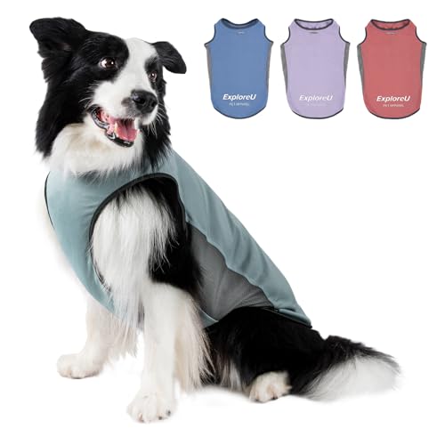 ExploreU Dog Shirt, Cooling Vest Lightweight Breathable, Dog T-Shirts All-Season UV Protection Pet Clothes Quick Dry Soft ...