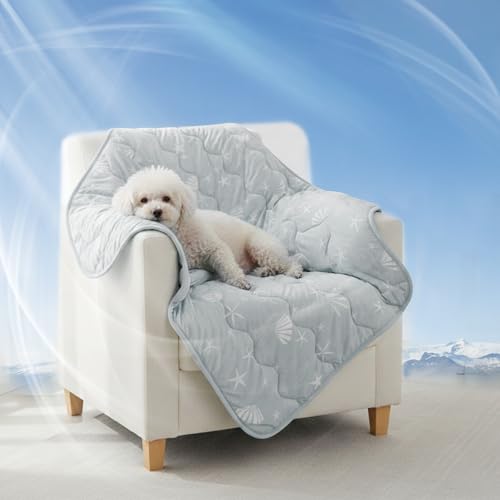 NWK Dog Cooling Blanket, Q-Max>0.345, Ice Silk Cool to Touch Material, Bed Cover, Furniture Protector Couch Sofa for Summe...