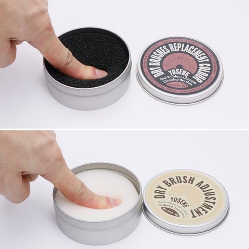 Yoseng 2 Pack Dry Brush Cleaner Sponge for Makeup & Art - Dual Texture Palette (White Soft/Black Hard) | Reusable Color Sw...